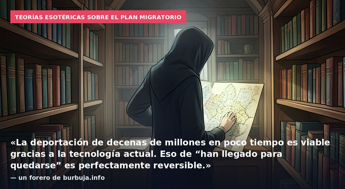 Teorías esotéricas sobre el plan migratorio: «La deportación de decenas de millones en poco tiempo es viable gracias a la tecnología actual. Eso de “han llegado para quedarse” es perfectamente reversible.» — un forero de burbuja.info