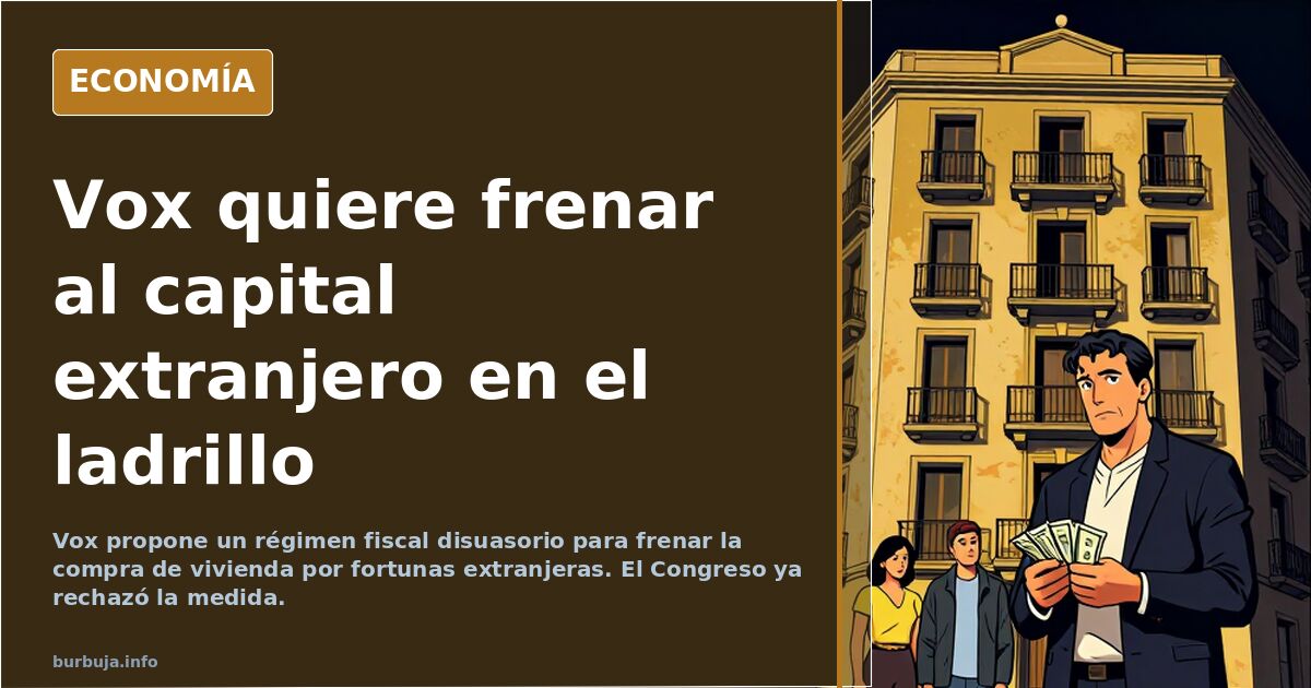 Ilustración editorial de edificios de viviendas con billetes de euro sobrevolando las azoteas en una ciudad española