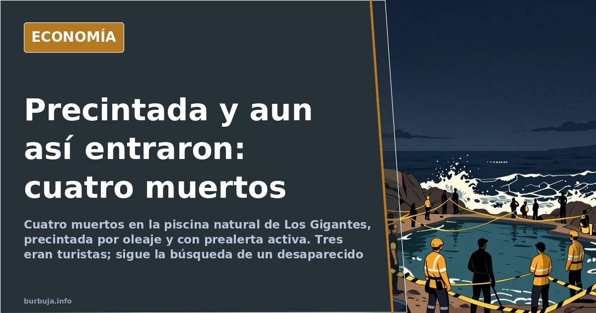 Cuatro muertos en la piscina natural de Los Gigantes con prealerta