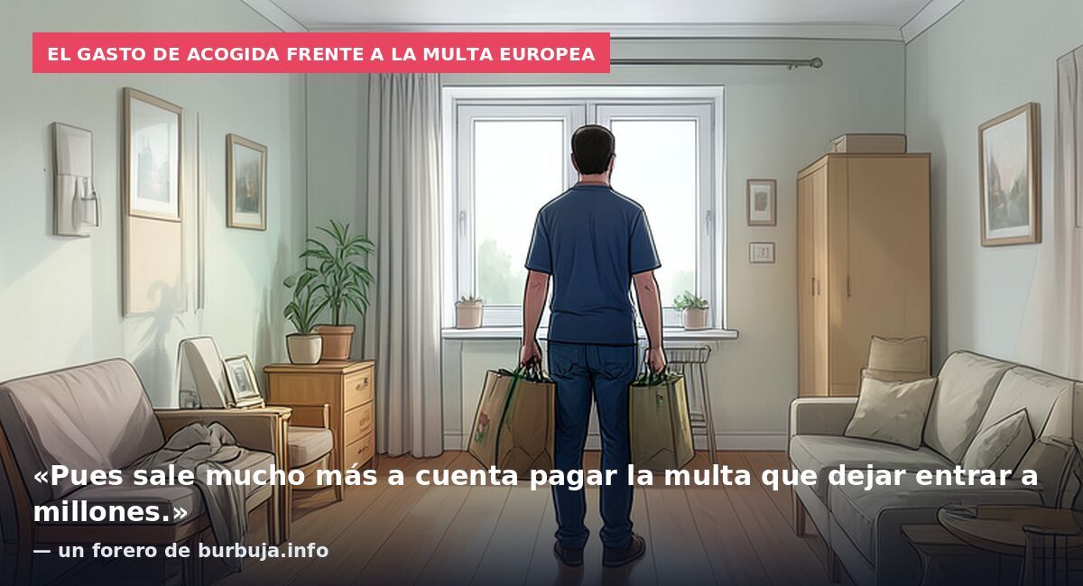 El gasto de acogida frente a la multa europea: «Pues sale mucho más a cuenta pagar la multa que dejar entrar a millones.» — un forero de burbuja.info