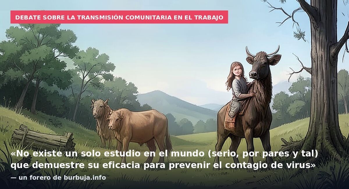 Debate sobre la transmisión comunitaria en el trabajo: «No existe un solo estudio en el mundo (serio, por pares y tal) que demuestre su eficacia para prevenir el contagio de virus» — un forero de burbuja.info