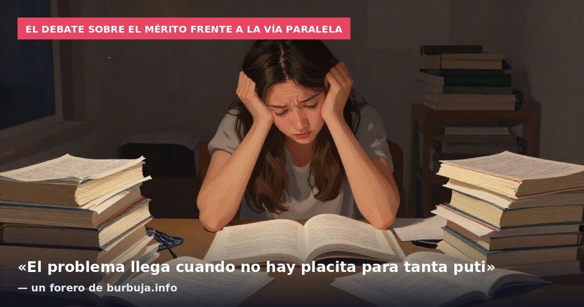 El debate sobre el mérito frente a la vía paralela: «El problema llega cuando no hay placita para tanta puti» — un forero de burbuja.info