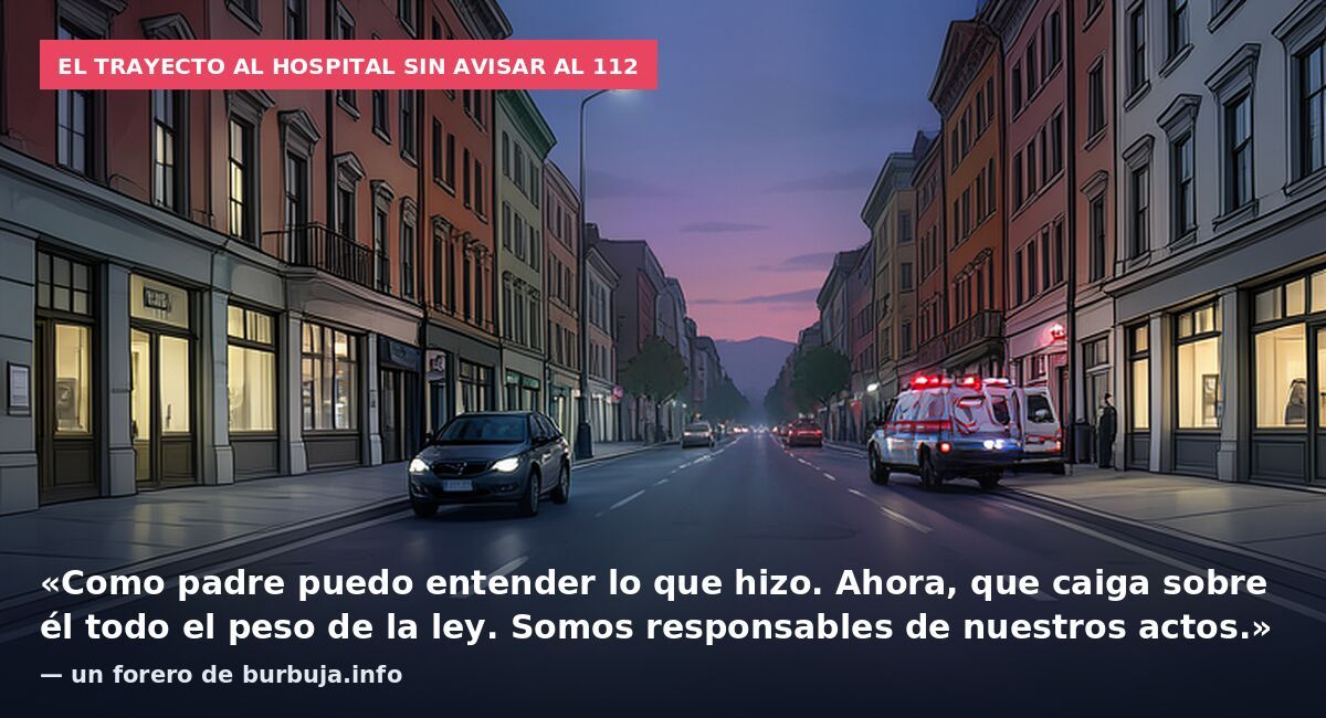 El trayecto al hospital sin avisar al 112: «Como padre puedo entender lo que hizo. Ahora, que caiga sobre él todo el peso de la ley. Somos responsables de nuestros actos.» — un forero de burbuja.info
