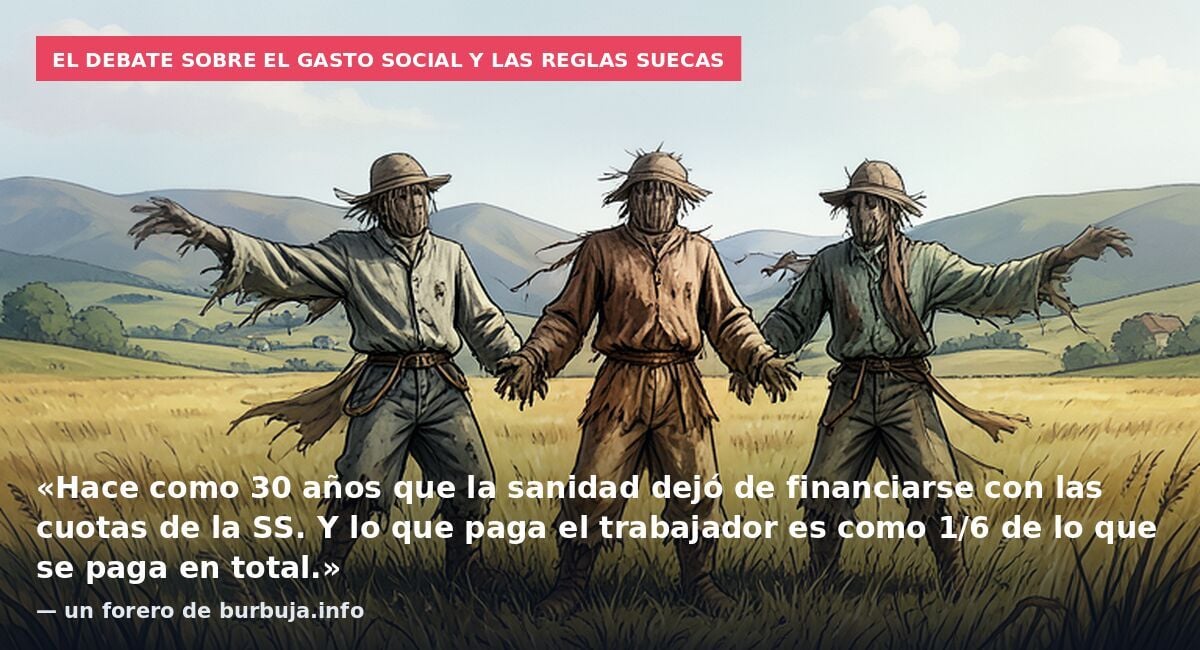El debate sobre el gasto social y las reglas suecas: «Hace como 30 años que la sanidad dejó de financiarse con las cuotas de la SS. Y lo que paga el trabajador es como 1/6 de lo que se paga en total.» — un forero de burbuja.info