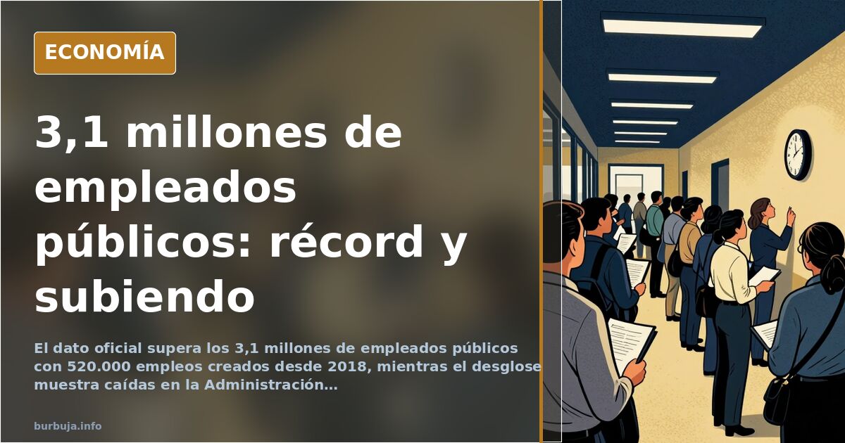 España supera los 3,1 millones de empleados públicos