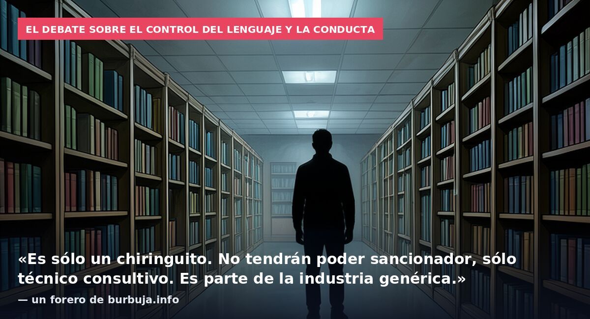 El debate sobre el control del lenguaje y la conducta: «Es sólo un chiringuito. No tendrán poder sancionador, sólo técnico consultivo. Es parte de la industria genérica.» — un forero de burbuja.info