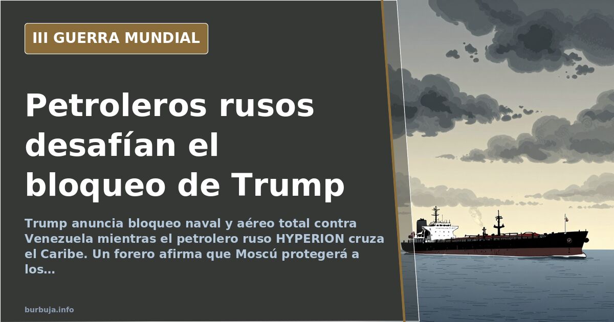 Mapa del Caribe con rutas de petroleros rusos hacia Venezuela y siluetas de buques de guerra estadounidenses en el horizonte