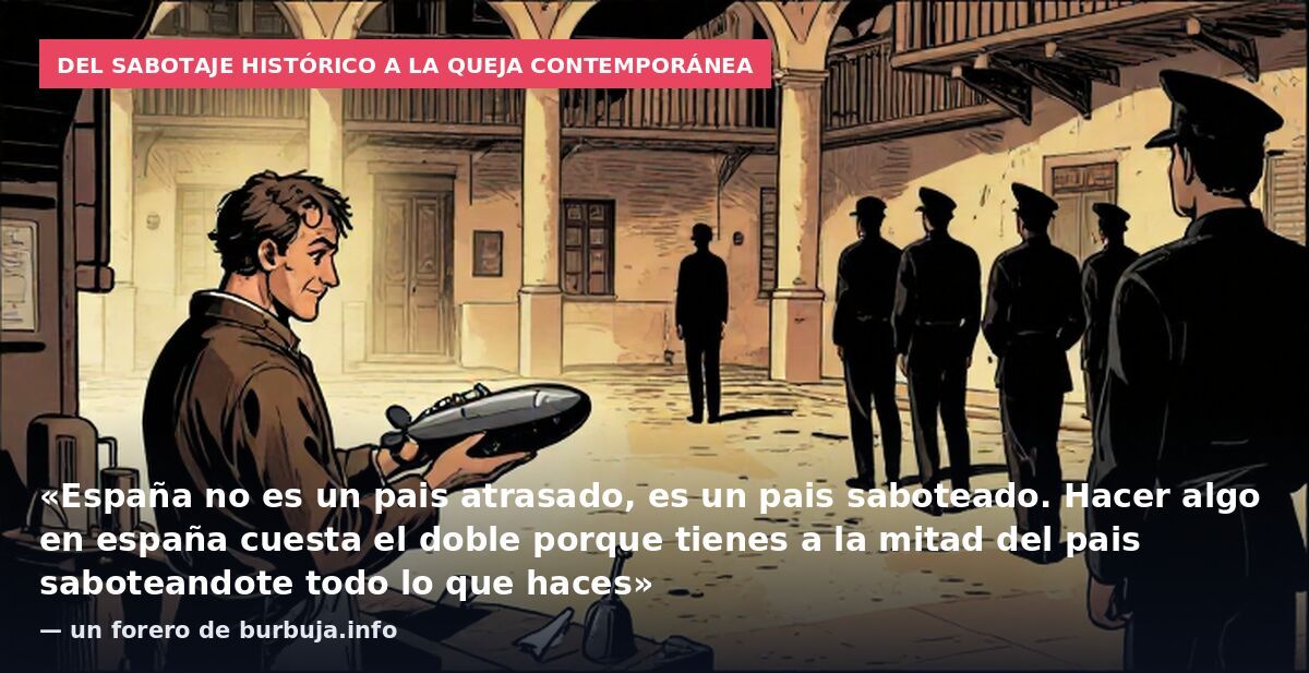 Del sabotaje histórico a la queja contemporánea: «España no es un pais atrasado, es un pais saboteado. Hacer algo en españa cuesta el doble porque tienes a la mitad del pais saboteandote todo lo que haces» — un forero de burbuja.info