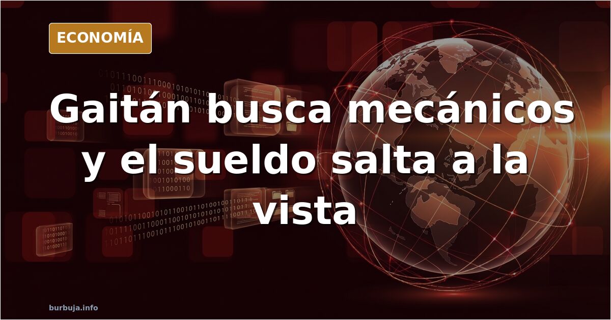 Ilustración editorial de un taller mecánico con un cartel de se busca mecánico y una baliza de emergencia sobre el mostrador