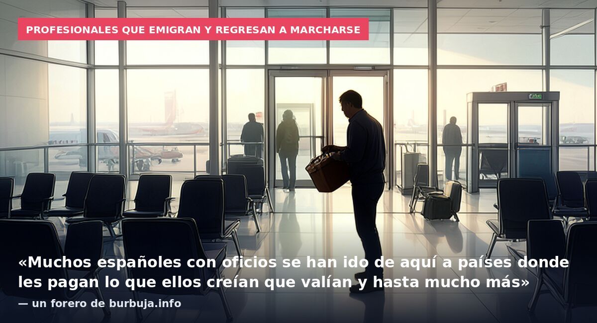 Profesionales que emigran y regresan a marcharse: «Muchos españoles con oficios se han ido de aquí a países donde les pagan lo que ellos creían que valían y hasta mucho más» — un forero de burbuja.info