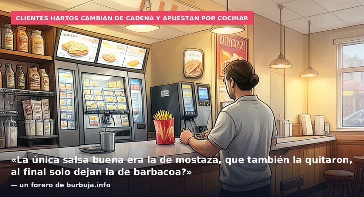Clientes hartos cambian de cadena y apuestan por cocinar: «La única salsa buena era la de mostaza, que también la quitaron, al final solo dejan la de barbacoa?» — un forero de burbuja.info