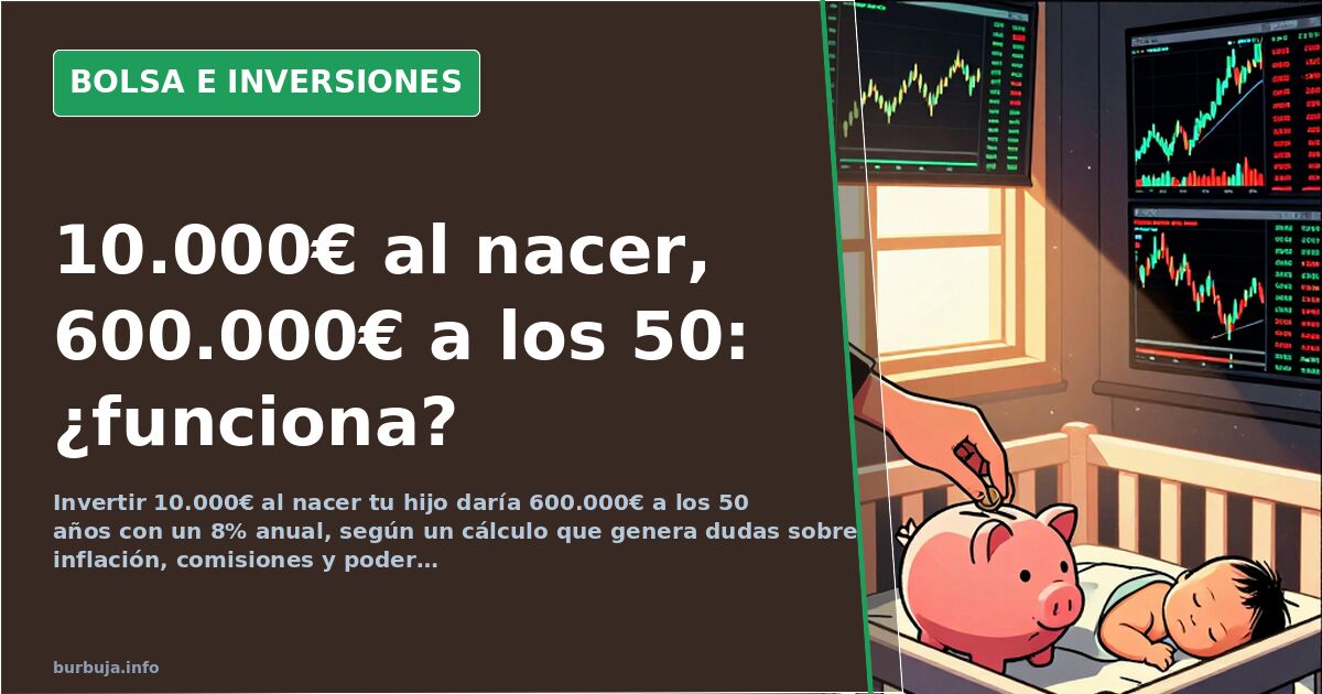 Invest €10,000 at birth: €600,000 by age 50