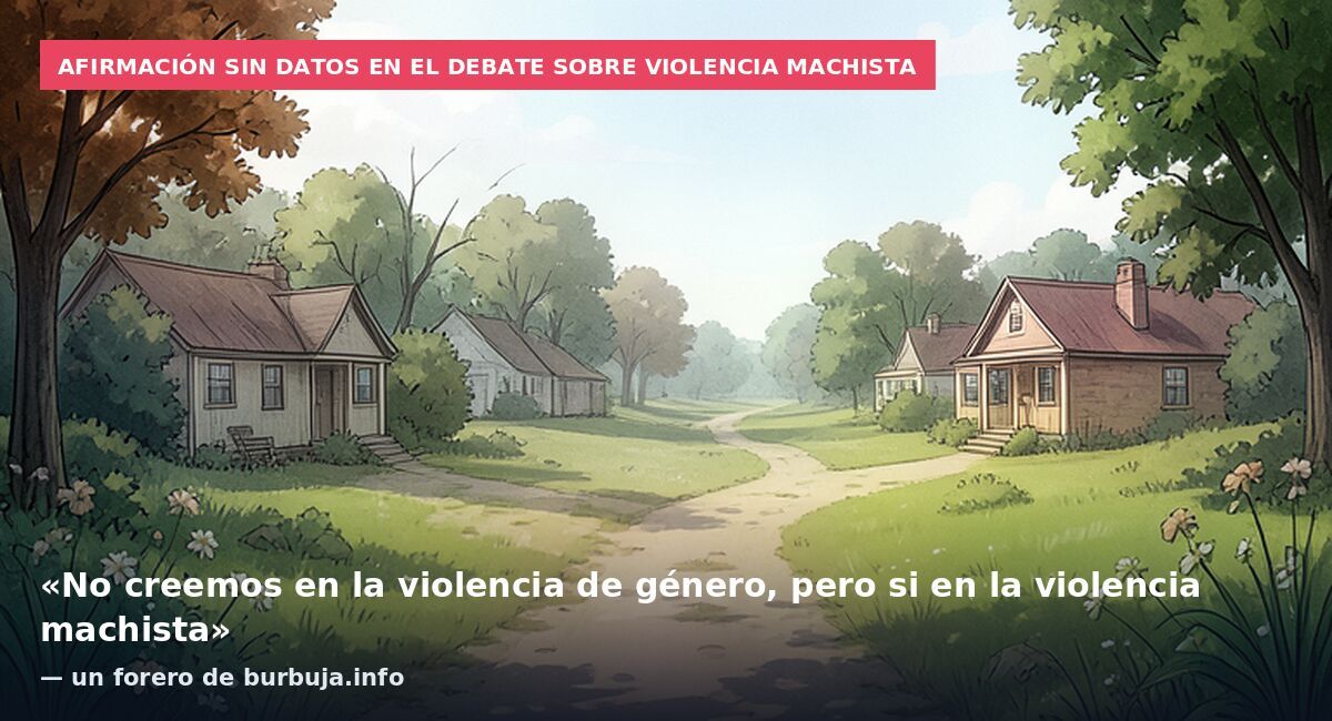 Afirmación sin datos en el debate sobre violencia machista: «No creemos en la violencia de género, pero si en la violencia machista» — un forero de burbuja.info