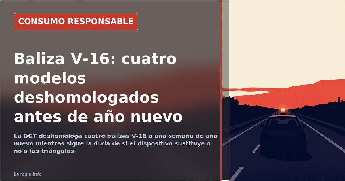 Baliza V-16 geolocalizable colocada sobre el techo de un coche inmovilizado en el arcén de una carretera