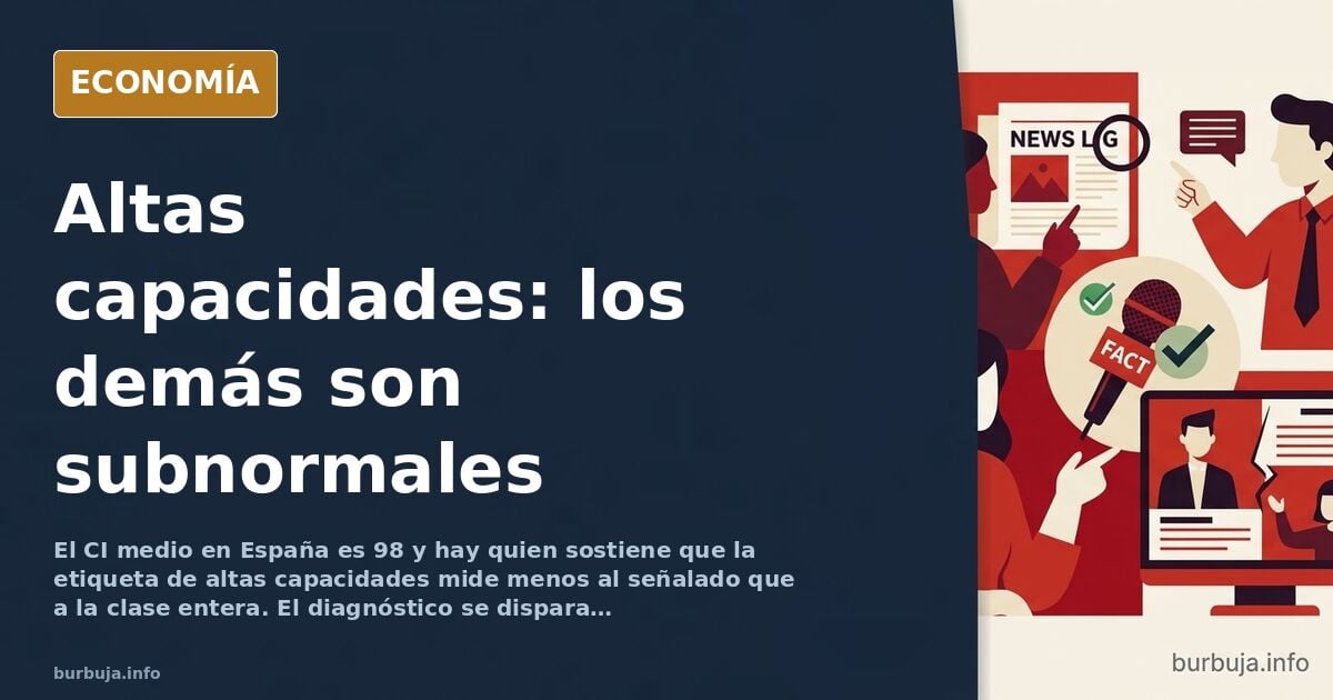 Ilustración editorial de un aula con un alumno destacado entre filas de pupitres, metáfora del diagnóstico de altas capacidad