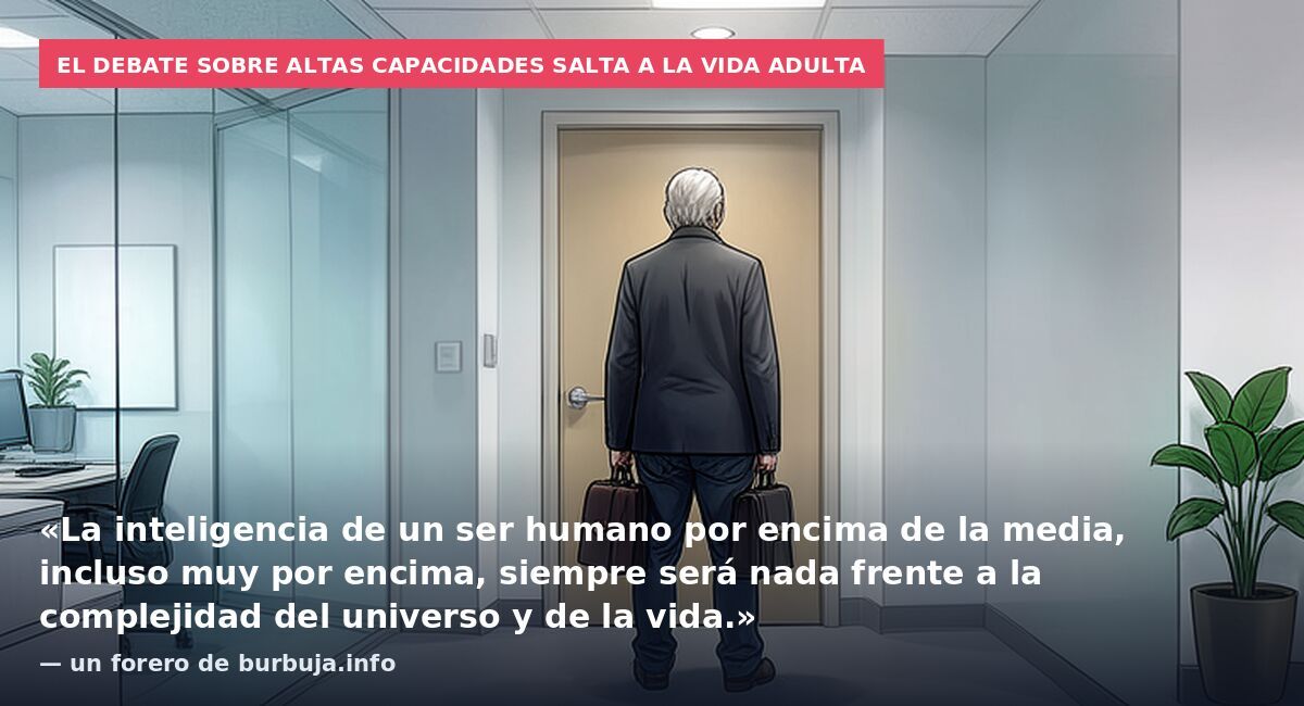 El debate sobre altas capacidades salta a la vida adulta: «La inteligencia de un ser humano por encima de la media, incluso muy por encima, siempre será nada frente a la complejidad del universo y de la vida.» — un forero de burbuja.info