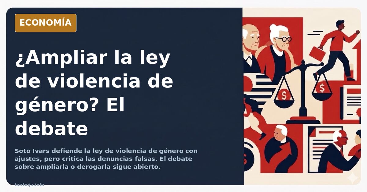 Ilustración editorial de un hombre leyendo un libro ante un micrófono, con un martillo de juez y una balanza de fondo