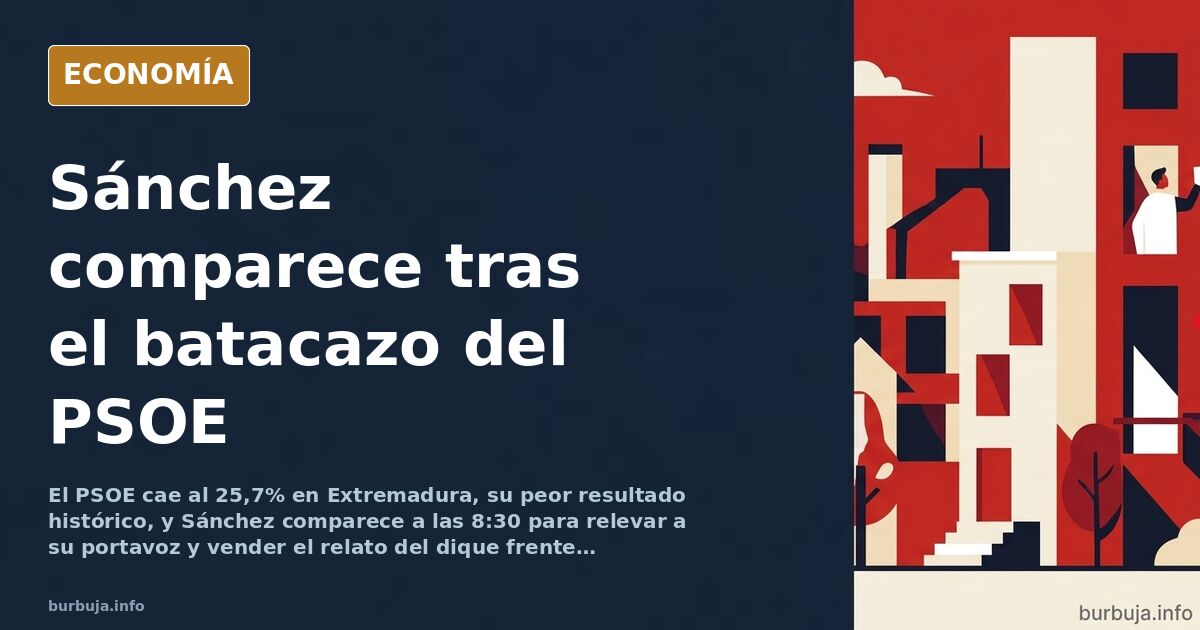 Atrio institucional vacío con atriles y micrófonos preparados para una comparecencia del presidente del Gobierno