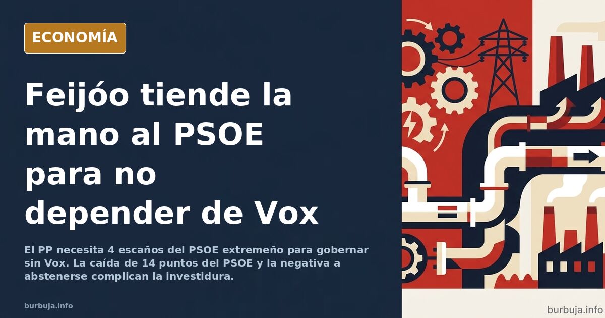 El PP necesita 4 escaños del PSOE extremeño para evitar a Vox