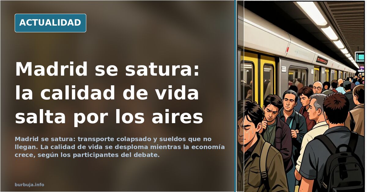 Vista de una calle céntrica de Madrid con gran afluencia de personas y tráfico denso en hora punta