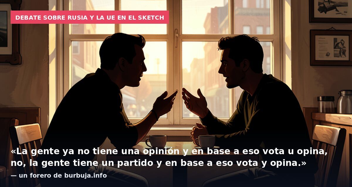 Debate sobre Rusia y la UE en el sketch: «La gente ya no tiene una opinión y en base a eso vota u opina, no, la gente tiene un partido y en base a eso vota y opina.» — un forero de burbuja.info