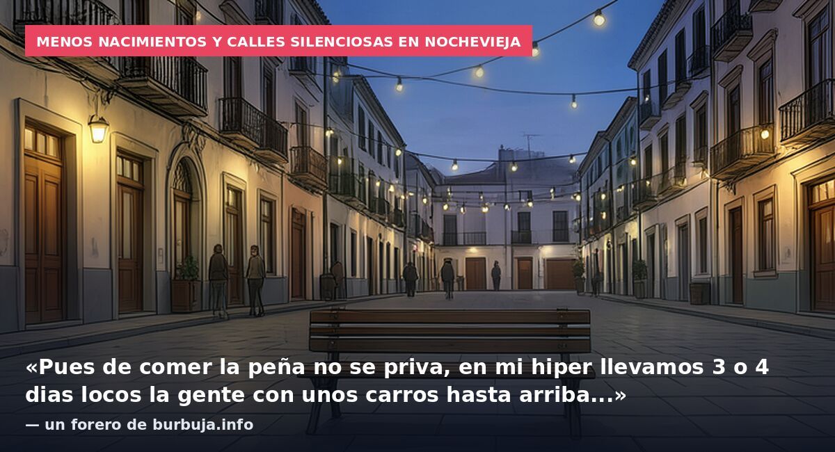 Menos nacimientos y calles silenciosas en Nochevieja: «Pues de comer la peña no se priva, en mi hiper llevamos 3 o 4 dias locos la gente con unos carros hasta arriba...» — un forero de burbuja.info