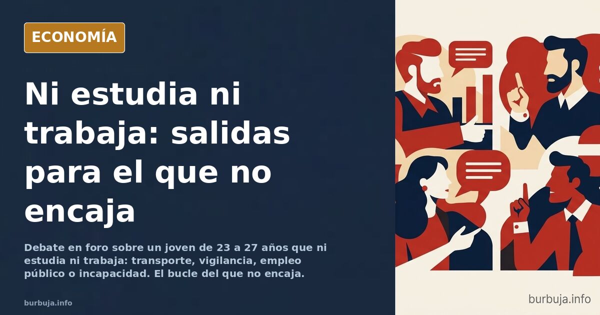 Ilustración editorial de un joven sentado en el borde de una acera con una caja de electrodoméstico al lado, símbolo del bucl