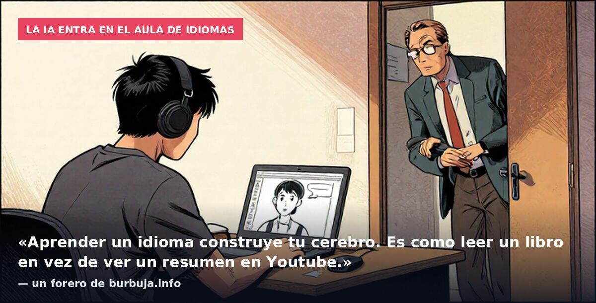 La IA entra en el aula de idiomas: «Aprender un idioma construye tu cerebro. Es como leer un libro en vez de ver un resumen en Youtube.» — un forero de burbuja.info