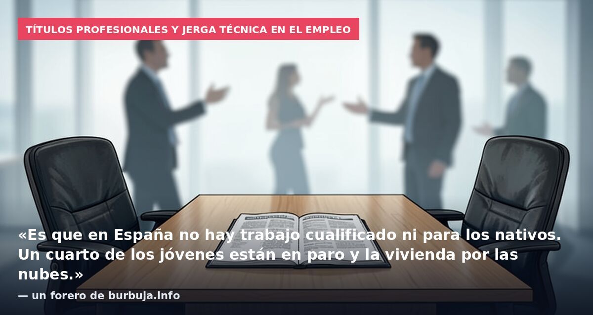 Títulos profesionales y jerga técnica en el empleo: «Es que en España no hay trabajo cualificado ni para los nativos. Un cuarto de los jóvenes están en paro y la vivienda por las nubes.» — un forero de burbuja.info