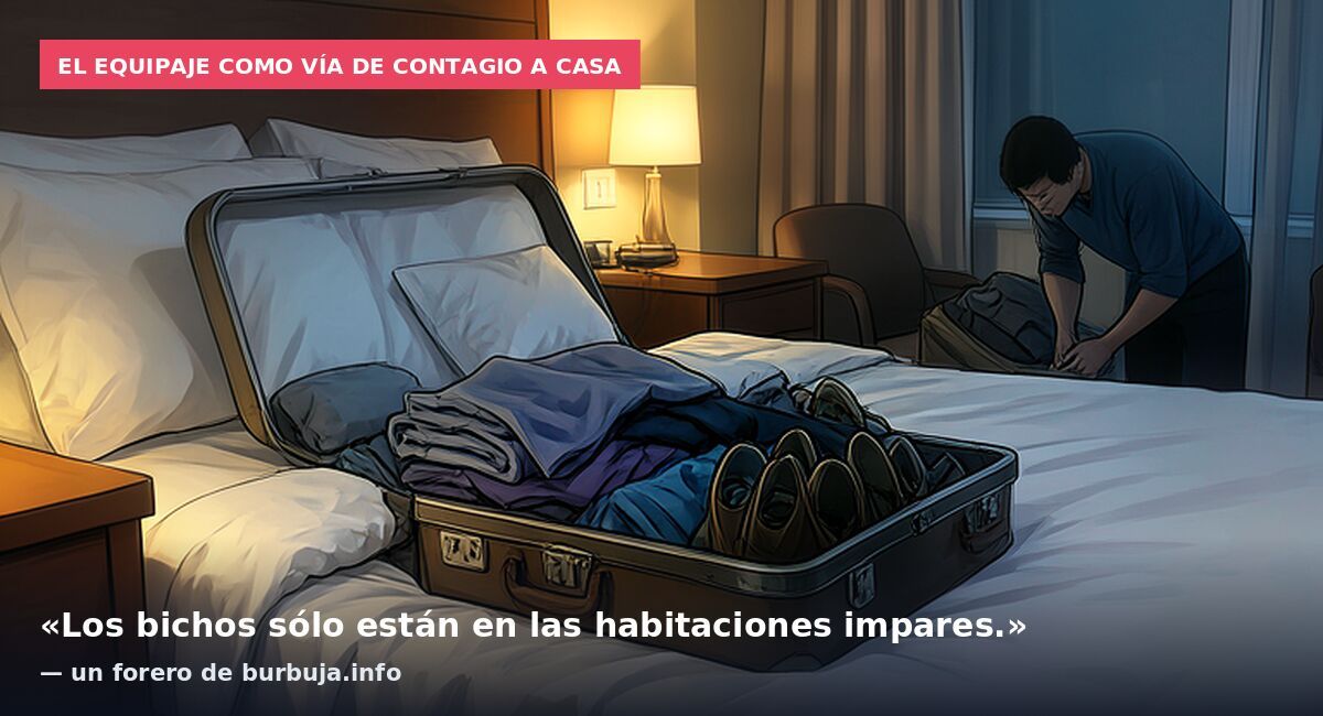 El equipaje como vía de contagio a casa: «Los bichos sólo están en las habitaciones impares.» — un forero de burbuja.info