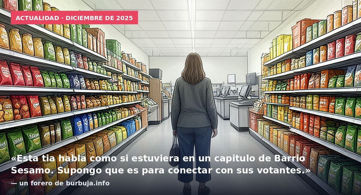 Actualidad · diciembre de 2025: «Esta tia habla como si estuviera en un capitulo de Barrio Sesamo. Supongo que es para conectar con sus votantes.» — un forero de burbuja.info