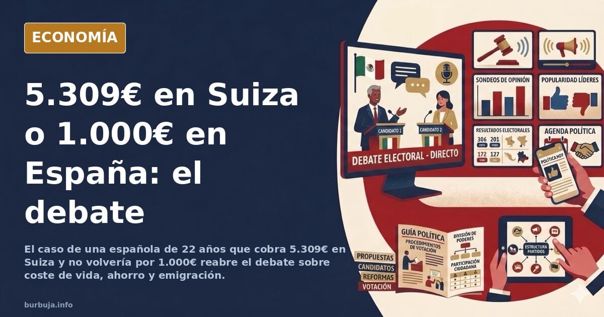 Ilustración editorial de una balanza con billetes de franco suizo y euro sobre un mapa de Europa, simbolizando el diferencial