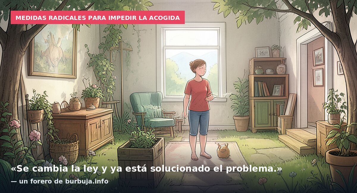 Medidas radicales para impedir la acogida: «Se cambia la ley y ya está solucionado el problema.» — un forero de burbuja.info