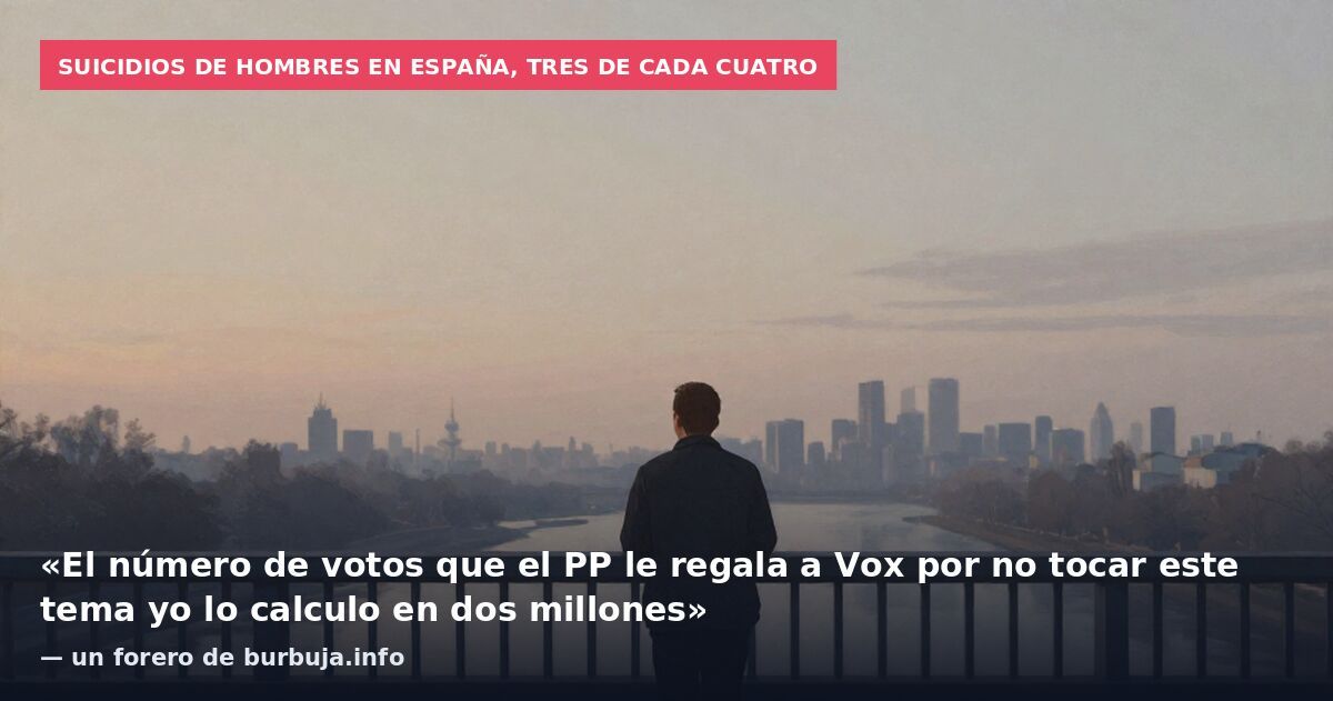 Suicidios de hombres en España, tres de cada cuatro: «El número de votos que el PP le regala a Vox por no tocar este tema yo lo calculo en dos millones» — un forero de burbuja.info