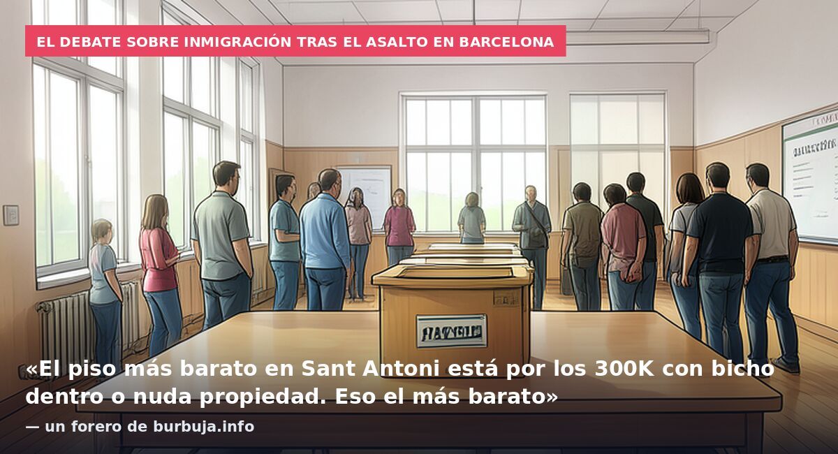 El debate sobre inmigración tras el asalto en Barcelona: «El piso más barato en Sant Antoni está por los 300K con bicho dentro o nuda propiedad. Eso el más barato» — un forero de burbuja.info