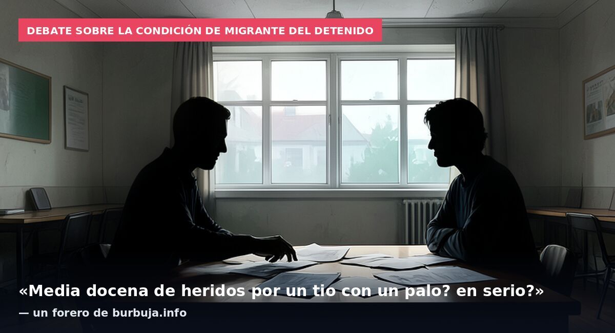 Debate sobre la condición de migrante del detenido: «Media docena de heridos por un tio con un palo? en serio?» — un forero de burbuja.info