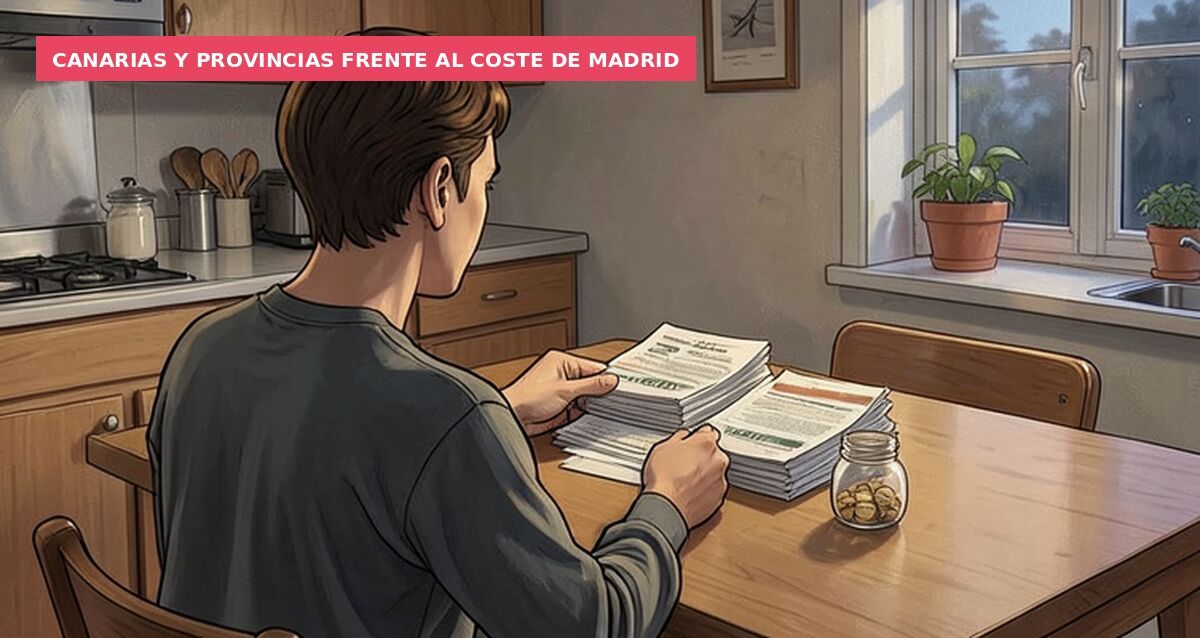 Canarias y provincias frente al coste de Madrid