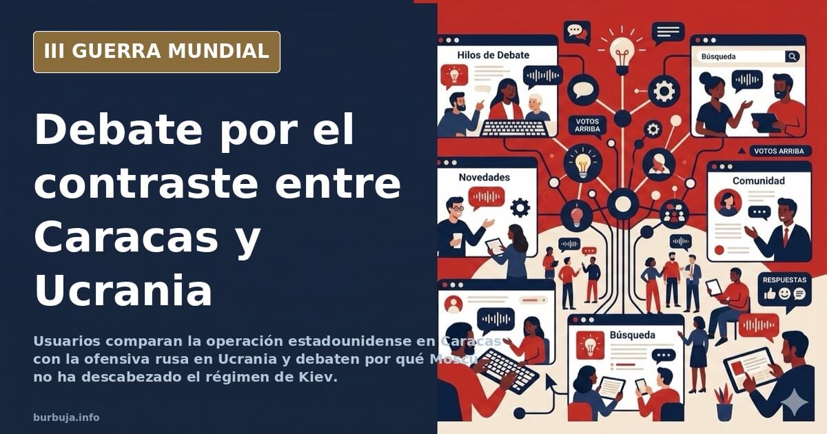 Ilustración documental desaturada de un asalto helitransportado sobre Caracas con siluetas de helicópteros y humo lejano en e