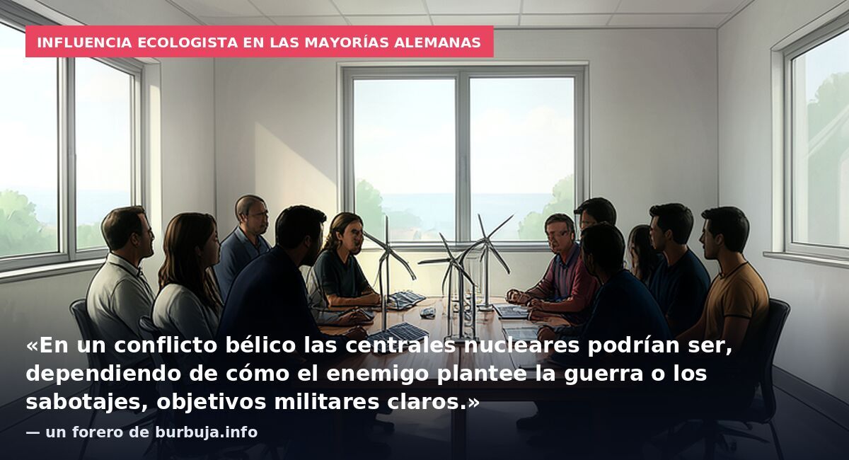 Influencia ecologista en las mayorías alemanas: «En un conflicto bélico las centrales nucleares podrían ser, dependiendo de cómo el enemigo plantee la guerra o los sabotajes, objetivos militares claros.» — un forero de burbuja.info