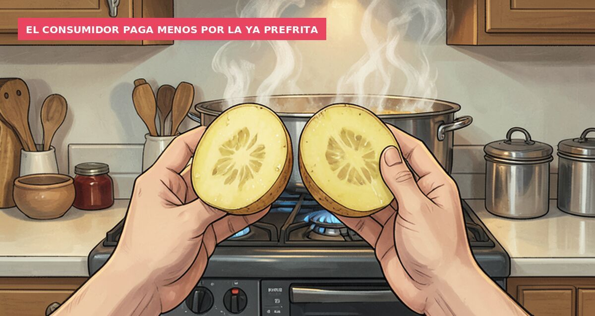 Mercadona: ¿cómo es que la malla de patatas para freír vale 3,90 € y en cambio la bolsa de las ya preparadas, congeladas, para freír 3,10?