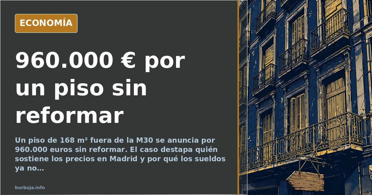 Piso de 960.000 euros sin reformar: el termómetro de la burbuja en Madrid