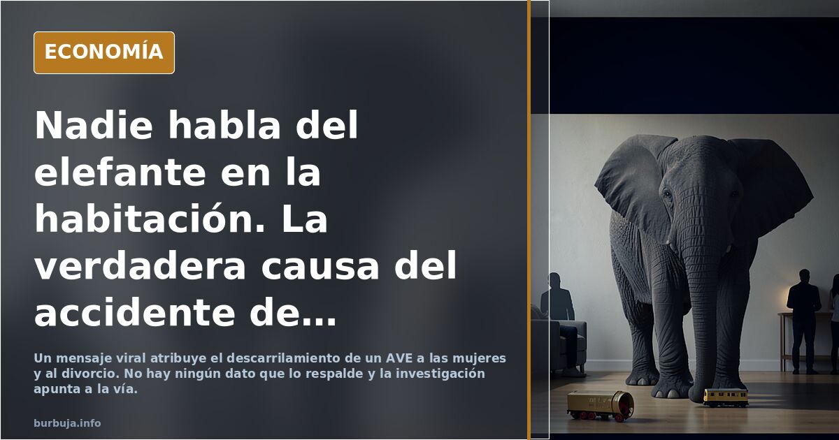 Nadie habla del elefante en la habitación. La verdadera causa del accidente de AVE que nadie te dirá porque está censurado.