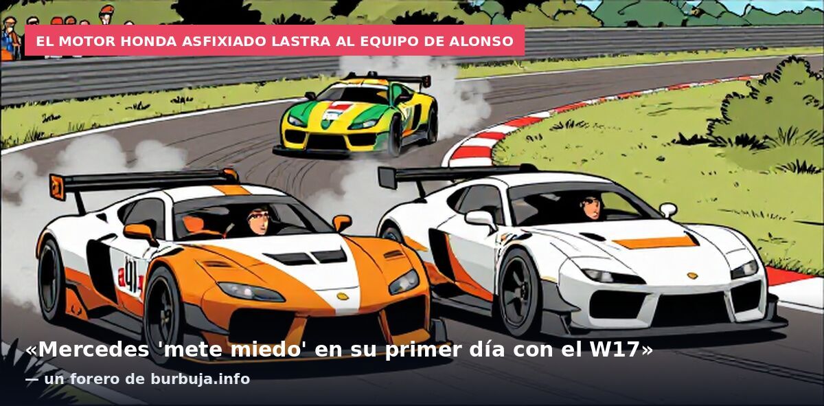 El motor Honda asfixiado lastra al equipo de Alonso: «Mercedes 'mete miedo' en su primer día con el W17» — un forero de burbuja.info