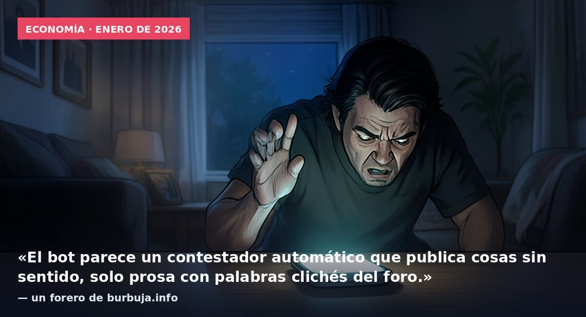 Economía · enero de 2026: «El bot parece un contestador automático que publica cosas sin sentido, solo prosa con palabras clichés del foro.» — un forero de burbuja.info