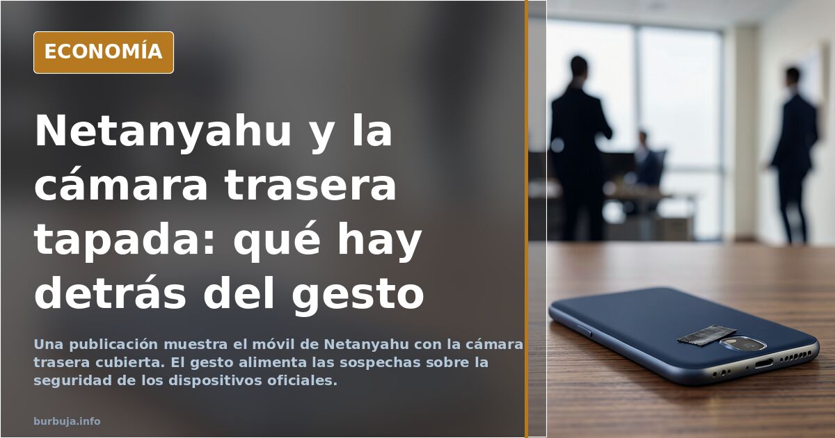 Netanyahu tiene tapada la camara trasera de su movil . cuidado pues xD