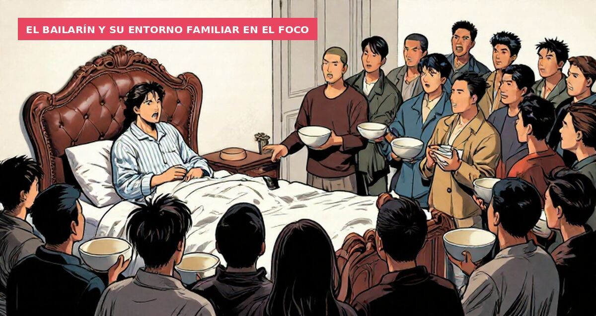 El bailarín y su entorno familiar en el foco