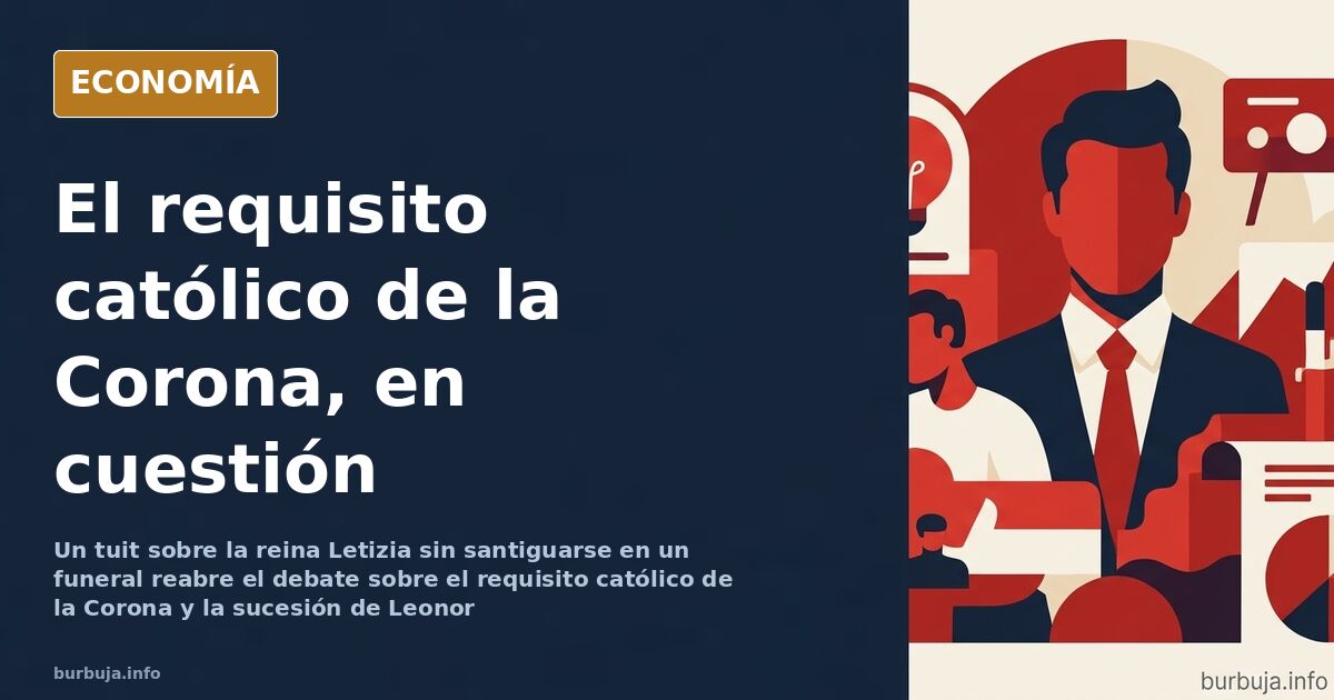 Ilustración editorial de una corona sobre un fondo azul marino con una figura femenina de espaldas ante un altar