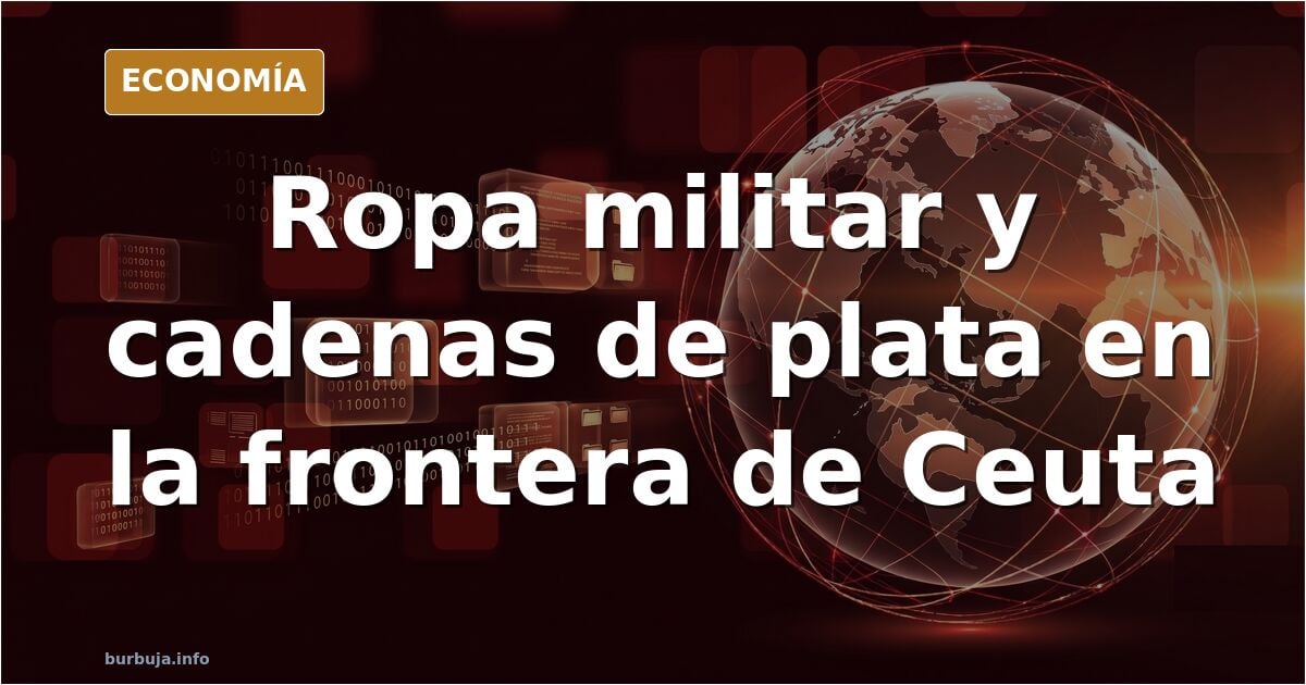 Ilustración editorial de una frontera con personas cruzando, algunas con ropa de estilo militar, en tonos azul marino y dorad