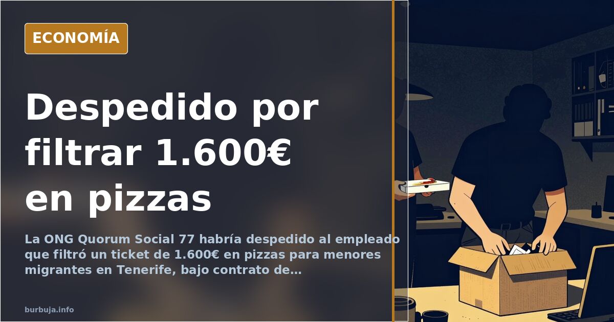 Despiden al trabajador que filtró 1.600€ en pizzas para menores