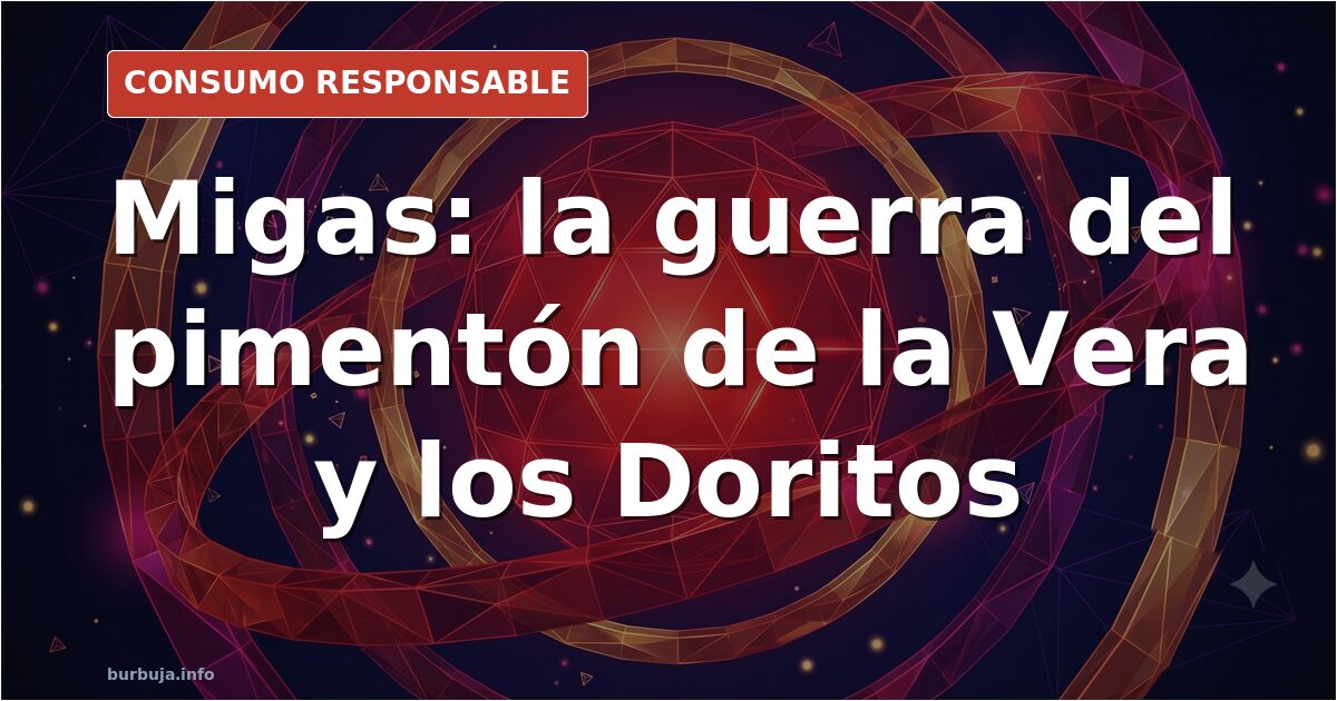 Sartén de migas de pastor con trozos de tocino, ajo dorado y pimentón de la Vera